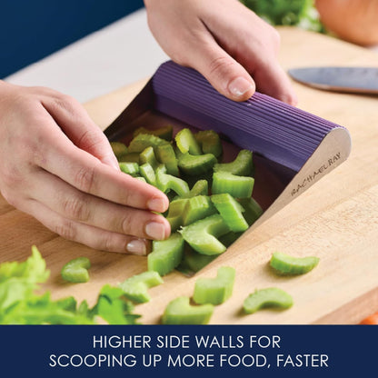 Rachael Ray Tools and Gadgets Stainless Steel Pastry Scraper / Bench Scrape / Kitchen Tool for Baking and Cooking / Dishwasher Safe, Red