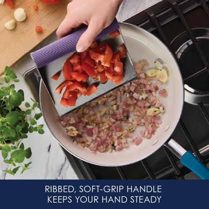 Rachael Ray Tools and Gadgets Stainless Steel Pastry Scraper / Bench Scrape / Kitchen Tool for Baking and Cooking / Dishwasher Safe, Red