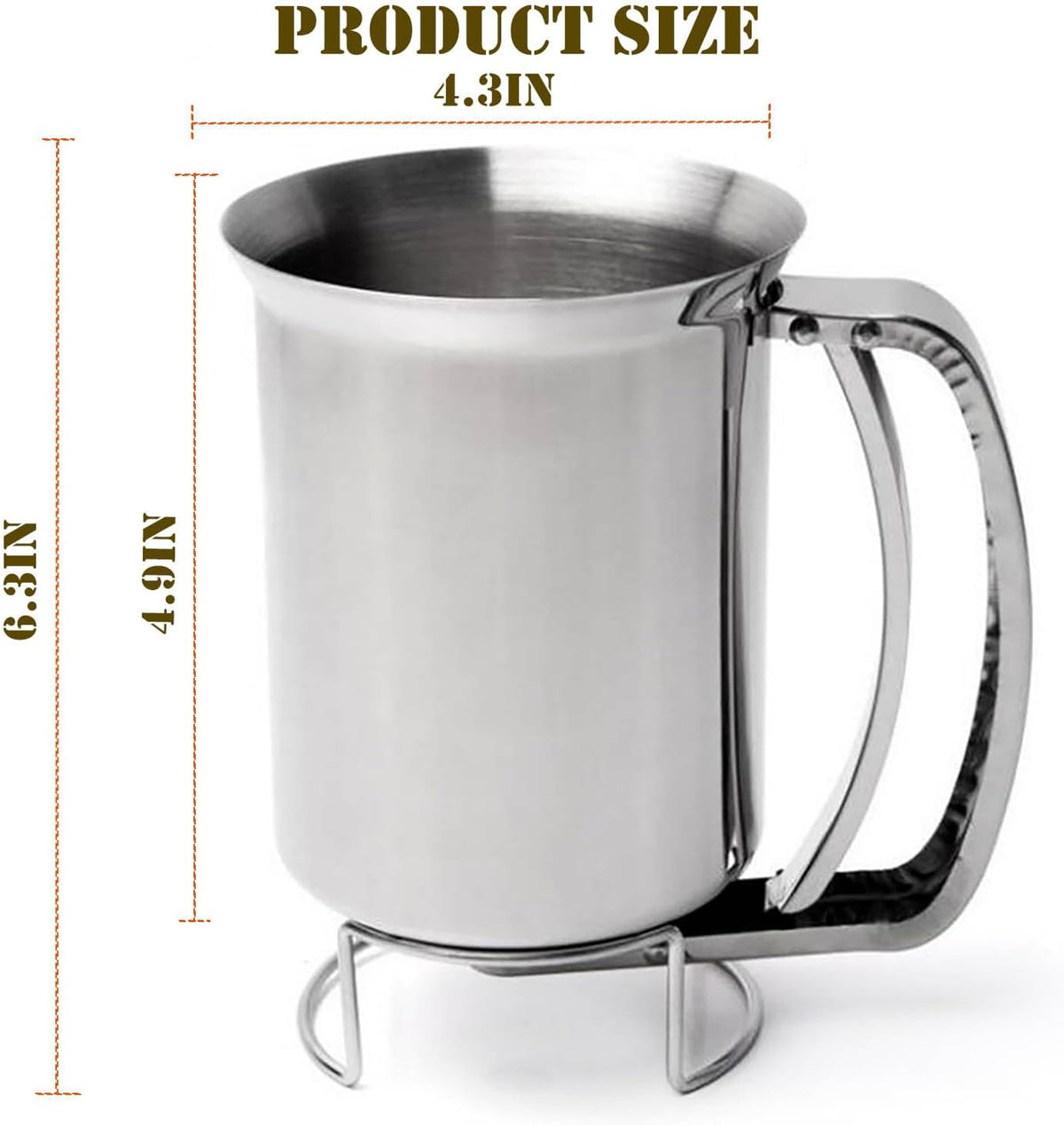 Stainless Steel Pancake Batter Dispenser, Batter Dispenser with Squeeze Handle, Professional Pancake Dispenser for Pancakes, Cupcakes, Muffins and Waffles (800ml)