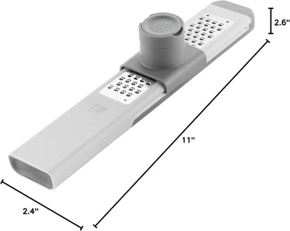 Z-Cut Tower Multifunctional Box Grater, Faster Grating Technology, Cheese Grater, Zester, Garlic grater, Slicer, Rasp Grater and more, Gray