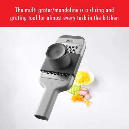 Z-Cut Tower Multifunctional Box Grater, Faster Grating Technology, Cheese Grater, Zester, Garlic grater, Slicer, Rasp Grater and more, Gray