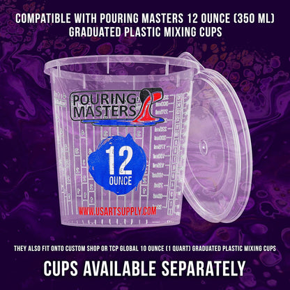 5 Oz (150 ml) Liquid Measuring Cups - Plastic Graduated Cup (50 Pack) with 25 Sticks - Reusable Mixing Cups for Paint, Craft, Kitchen, Lab, Medical Supplies, Epoxy Resin, Art