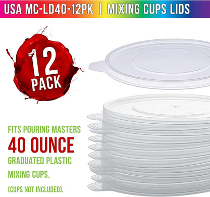 5 Oz (150 ml) Liquid Measuring Cups - Plastic Graduated Cup (50 Pack) with 25 Sticks - Reusable Mixing Cups for Paint, Craft, Kitchen, Lab, Medical Supplies, Epoxy Resin, Art