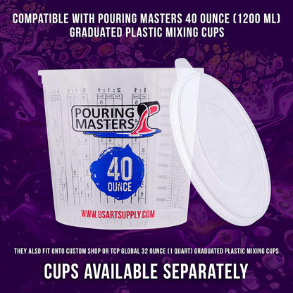 5 Oz (150 ml) Liquid Measuring Cups - Plastic Graduated Cup (50 Pack) with 25 Sticks - Reusable Mixing Cups for Paint, Craft, Kitchen, Lab, Medical Supplies, Epoxy Resin, Art