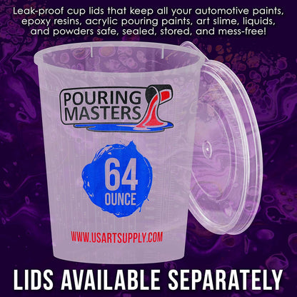 5 Oz (150 ml) Liquid Measuring Cups - Plastic Graduated Cup (50 Pack) with 25 Sticks - Reusable Mixing Cups for Paint, Craft, Kitchen, Lab, Medical Supplies, Epoxy Resin, Art
