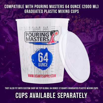 5 Oz (150 ml) Liquid Measuring Cups - Plastic Graduated Cup (50 Pack) with 25 Sticks - Reusable Mixing Cups for Paint, Craft, Kitchen, Lab, Medical Supplies, Epoxy Resin, Art