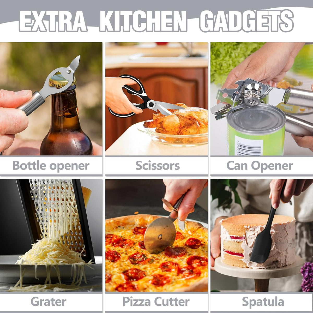 Food Grade Thickened Silicone (Stainless Steel Core) Kitchen Gadgets Tools Set - Kitchen Cooking Utensils Set, Heat Resistant Kitchen Spatula Tools Set