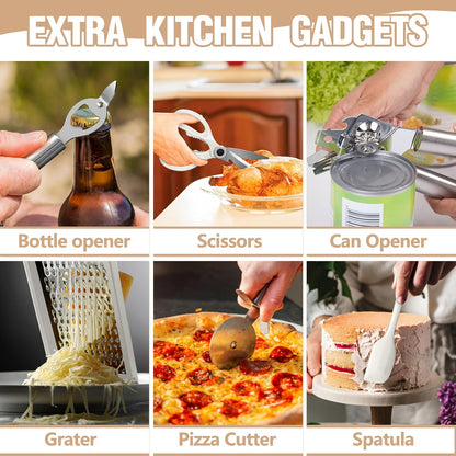 Food Grade Thickened Silicone (Stainless Steel Core) Kitchen Gadgets Tools Set - Kitchen Cooking Utensils Set, Heat Resistant Kitchen Spatula Tools Set