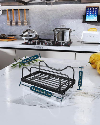 Sponge Holder for Kitchen Sink - Movable Sink Caddy for Countertop Organizer, 304 Stainless Steel Sponge Holder with Detachable Drip Tray for Kitchen Accessories-Silver
