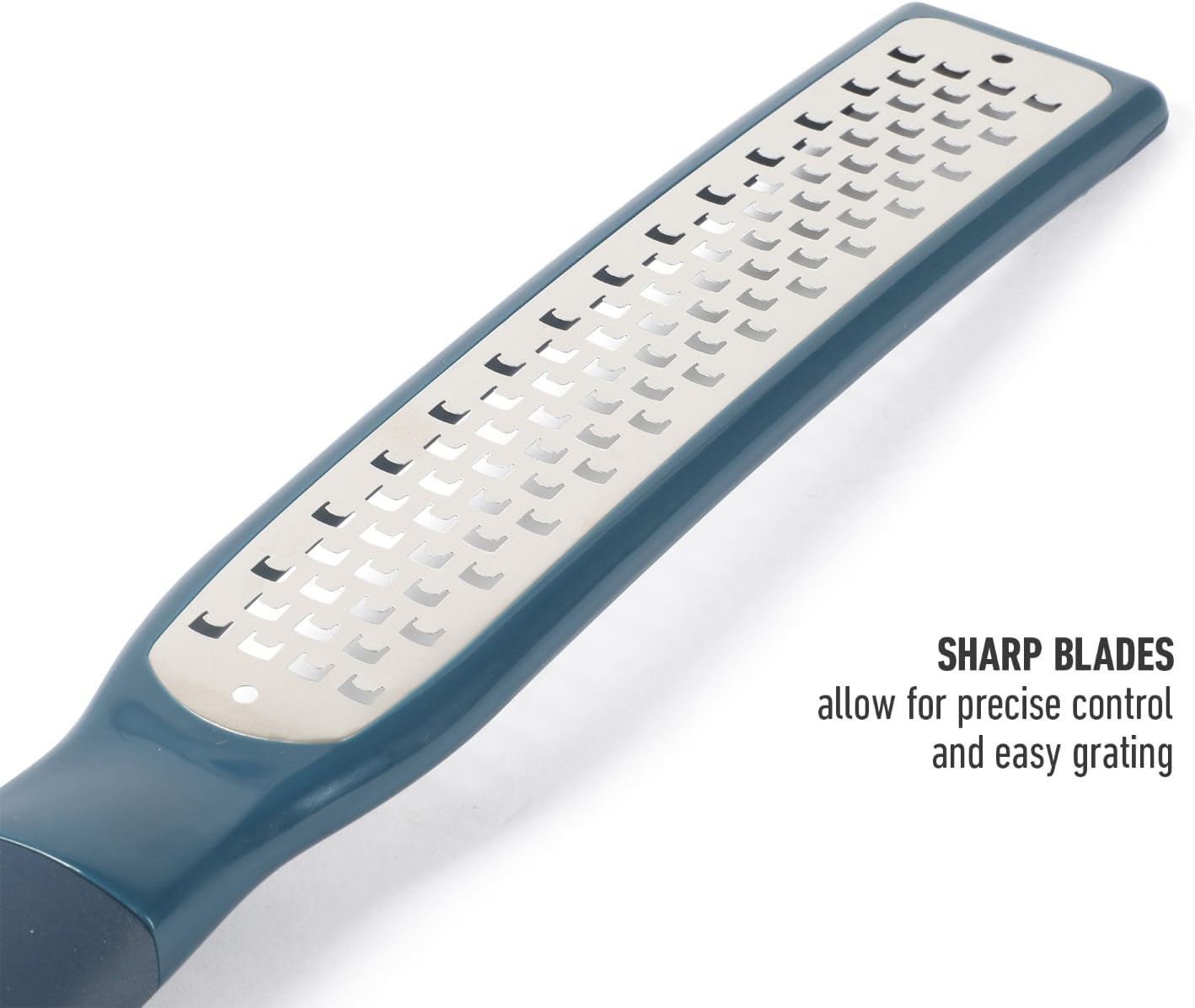 Edge Stainless Steel Handheld Cheese Grater W/Cover & Rubber Handle - Navy Blue