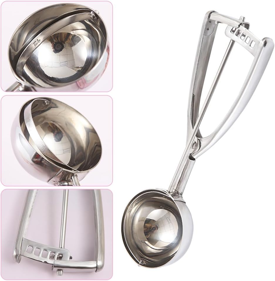 Melon baller Scoop, Melon Baller, Ice Cream Scoop Cookie Scoops Cookie Scoops for Baking Set of 3 Include L/M/S for Fruit, Cupcake Ice Cream waffle(3PCS)