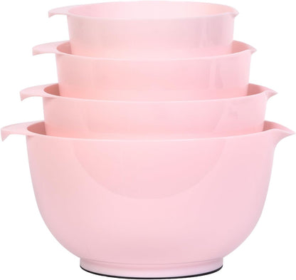 BoxedHome Mixing Bowls Set of 4, BPA Free Plastic,Microwave Safe, Pink