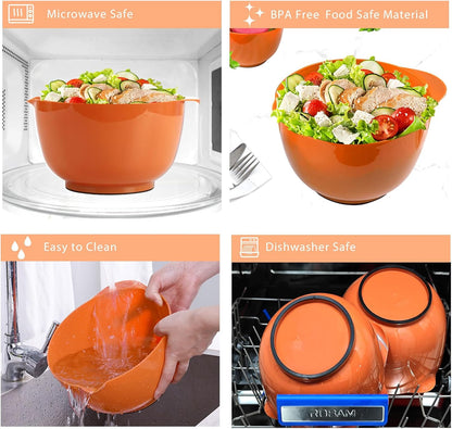 BoxedHome Mixing Bowls Set of 4, BPA Free Plastic,Microwave Safe, Pink