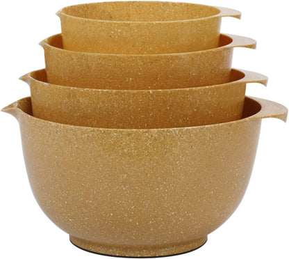 BoxedHome Mixing Bowls Set of 4, BPA Free Plastic,Microwave Safe, Pink