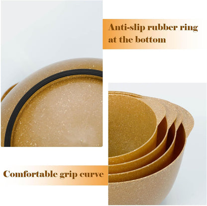 BoxedHome Mixing Bowls Set of 4, BPA Free Plastic,Microwave Safe, Pink