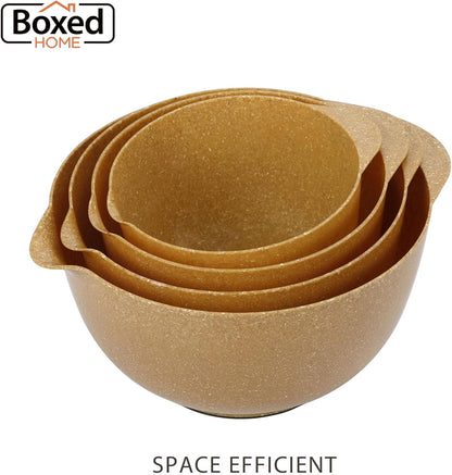 BoxedHome Mixing Bowls Set of 4, BPA Free Plastic,Microwave Safe, Pink