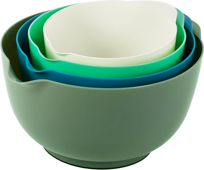 BoxedHome Mixing Bowls Set of 4, BPA Free Plastic,Microwave Safe, Pink