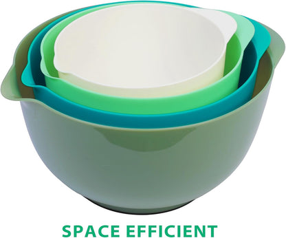 BoxedHome Mixing Bowls Set of 4, BPA Free Plastic,Microwave Safe, Pink