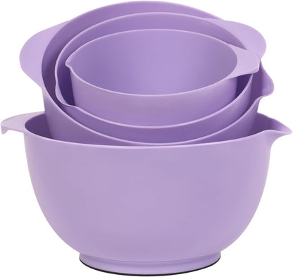 BoxedHome Mixing Bowls Set of 4, BPA Free Plastic,Microwave Safe, Pink