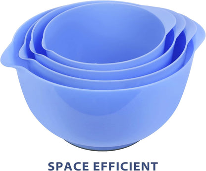 BoxedHome Mixing Bowls Set of 4, BPA Free Plastic,Microwave Safe, Pink