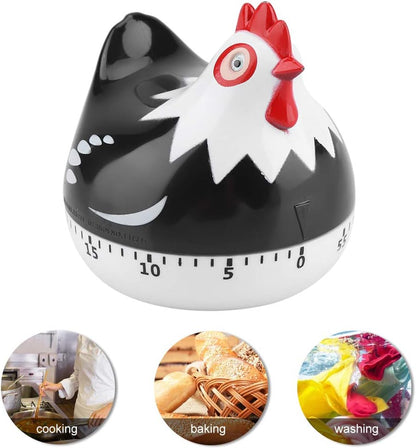 Chicken Cartoon Kitchen Timer, Chick Hen Baking Countdown Mechanical