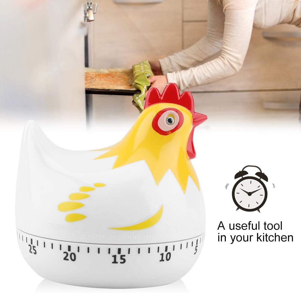 Chicken Cartoon Kitchen Timer, Chick Hen Baking Countdown Mechanical