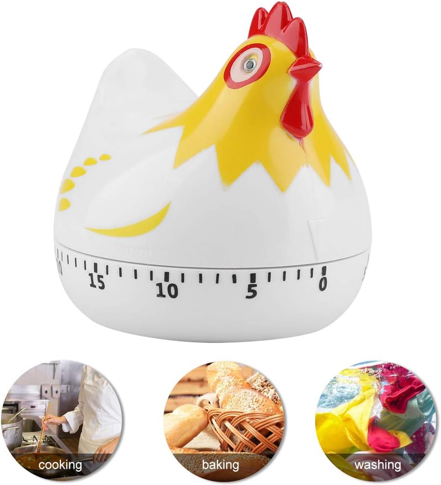 Chicken Cartoon Kitchen Timer, Chick Hen Baking Countdown Mechanical