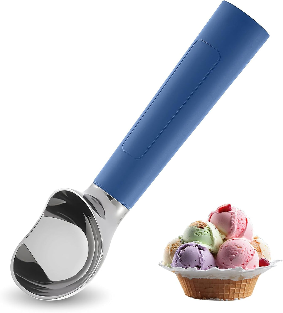 Heated Ice Cream Scoop Rechargeable, Electric Warming Ice Cream Scooper with LED Display, Heats to 158°F for Hard Ice Cream, Easy for Seniors & Kids, IP67 Waterproof (Black, 2 oz)