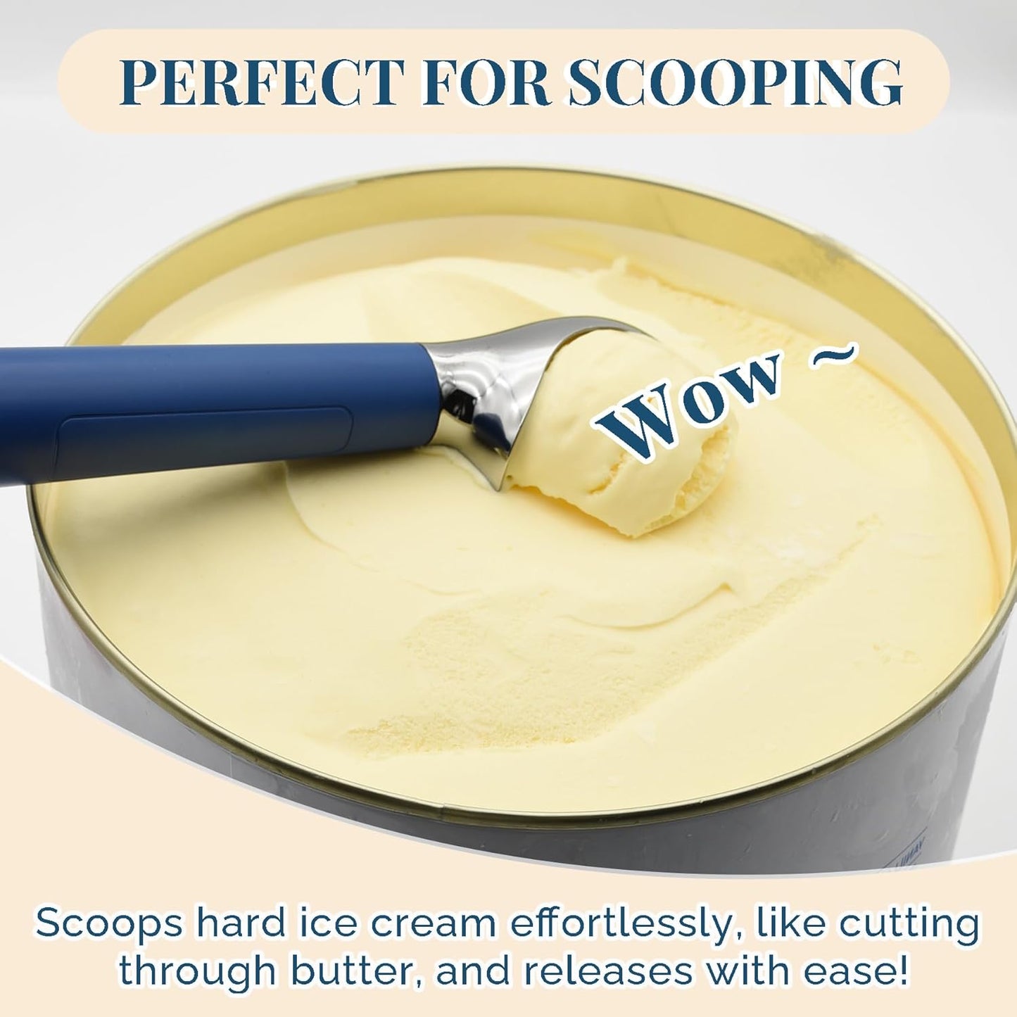 Heated Ice Cream Scoop Rechargeable, Electric Warming Ice Cream Scooper with LED Display, Heats to 158°F for Hard Ice Cream, Easy for Seniors & Kids, IP67 Waterproof (Black, 2 oz)