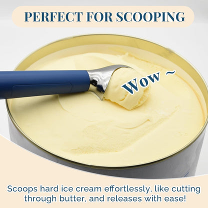 Heated Ice Cream Scoop Rechargeable, Electric Warming Ice Cream Scooper with LED Display, Heats to 158°F for Hard Ice Cream, Easy for Seniors & Kids, IP67 Waterproof (Black, 2 oz)
