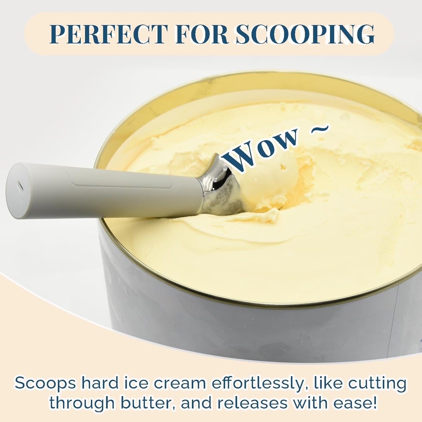 Heated Ice Cream Scoop Rechargeable, Electric Warming Ice Cream Scooper with LED Display, Heats to 158°F for Hard Ice Cream, Easy for Seniors & Kids, IP67 Waterproof (Black, 2 oz)