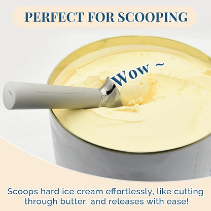 Heated Ice Cream Scoop Rechargeable, Electric Warming Ice Cream Scooper with LED Display, Heats to 158°F for Hard Ice Cream, Easy for Seniors & Kids, IP67 Waterproof (Black, 2 oz)