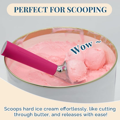Heated Ice Cream Scoop Rechargeable, Electric Warming Ice Cream Scooper with LED Display, Heats to 158°F for Hard Ice Cream, Easy for Seniors & Kids, IP67 Waterproof (Black, 2 oz)