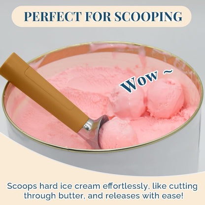 Heated Ice Cream Scoop Rechargeable, Electric Warming Ice Cream Scooper with LED Display, Heats to 158°F for Hard Ice Cream, Easy for Seniors & Kids, IP67 Waterproof (Black, 2 oz)