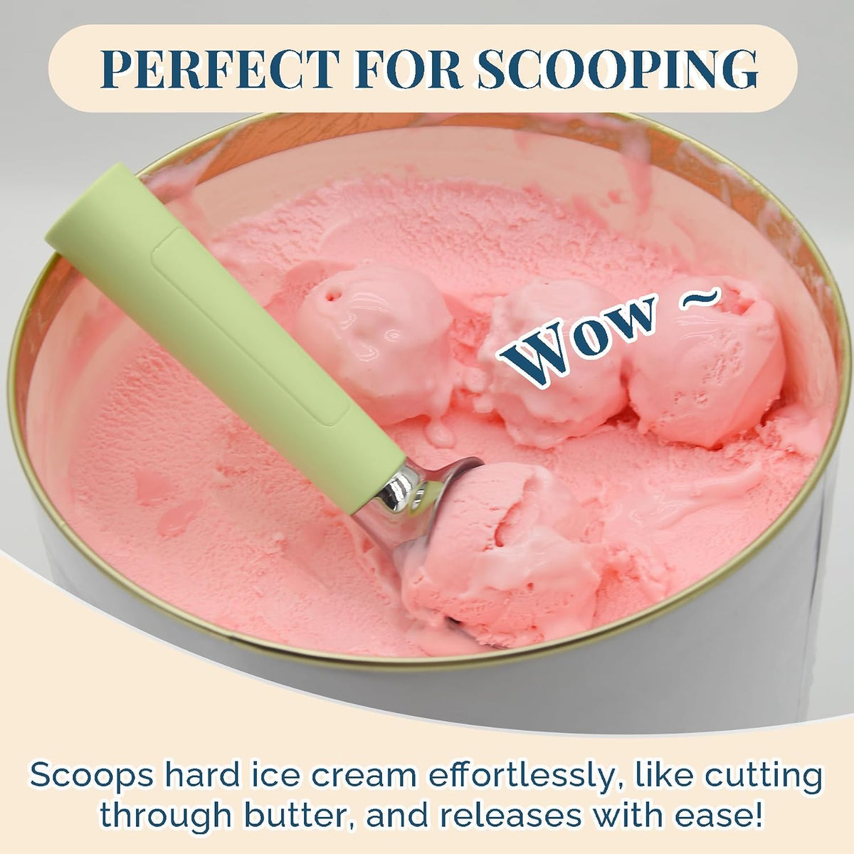 Heated Ice Cream Scoop Rechargeable, Electric Warming Ice Cream Scooper with LED Display, Heats to 158°F for Hard Ice Cream, Easy for Seniors & Kids, IP67 Waterproof (Black, 2 oz)