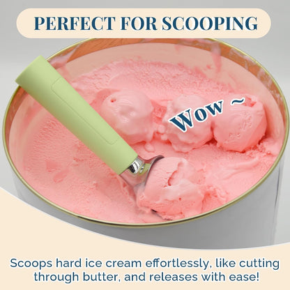 Heated Ice Cream Scoop Rechargeable, Electric Warming Ice Cream Scooper with LED Display, Heats to 158°F for Hard Ice Cream, Easy for Seniors & Kids, IP67 Waterproof (Black, 2 oz)
