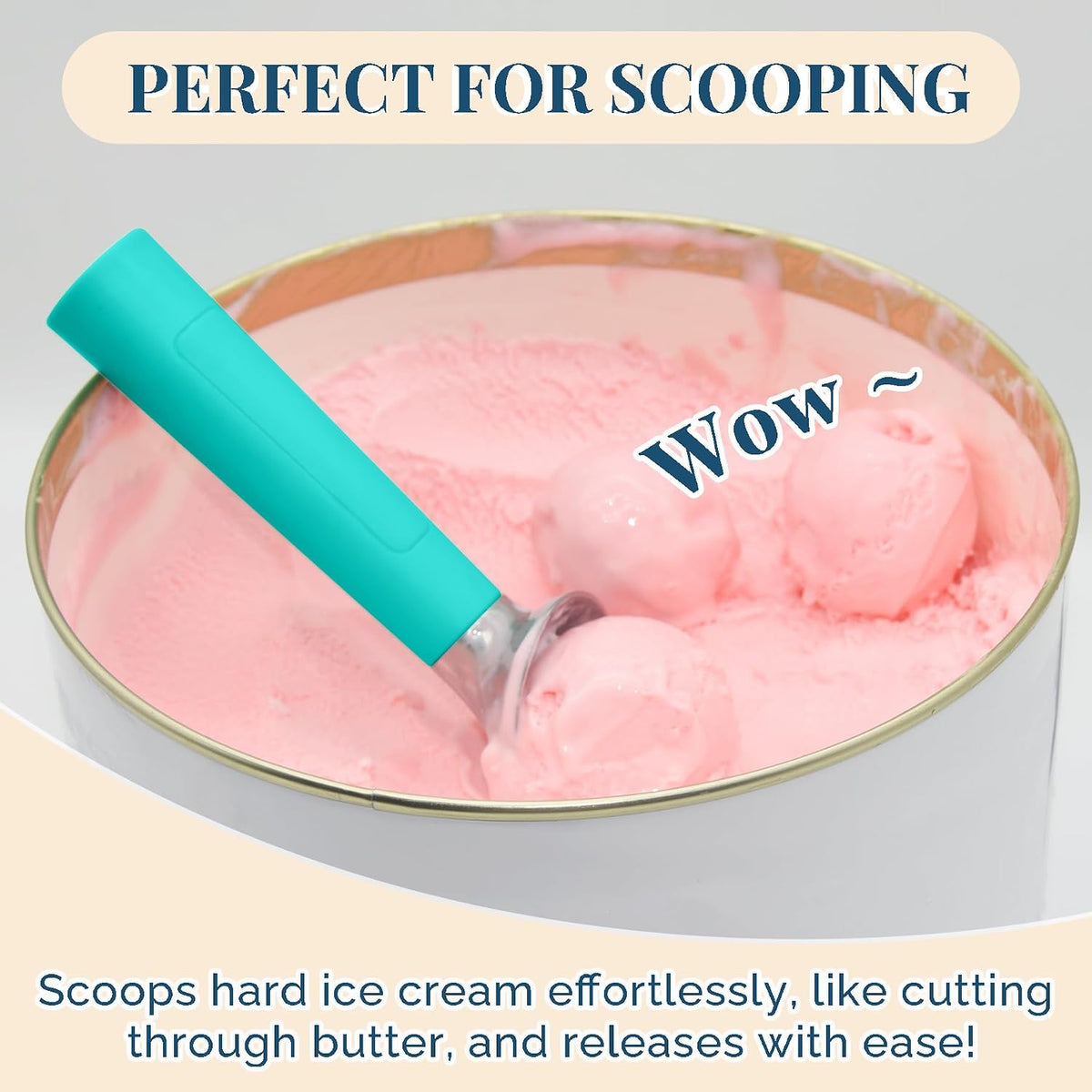 Heated Ice Cream Scoop Rechargeable, Electric Warming Ice Cream Scooper with LED Display, Heats to 158°F for Hard Ice Cream, Easy for Seniors & Kids, IP67 Waterproof (Black, 2 oz)
