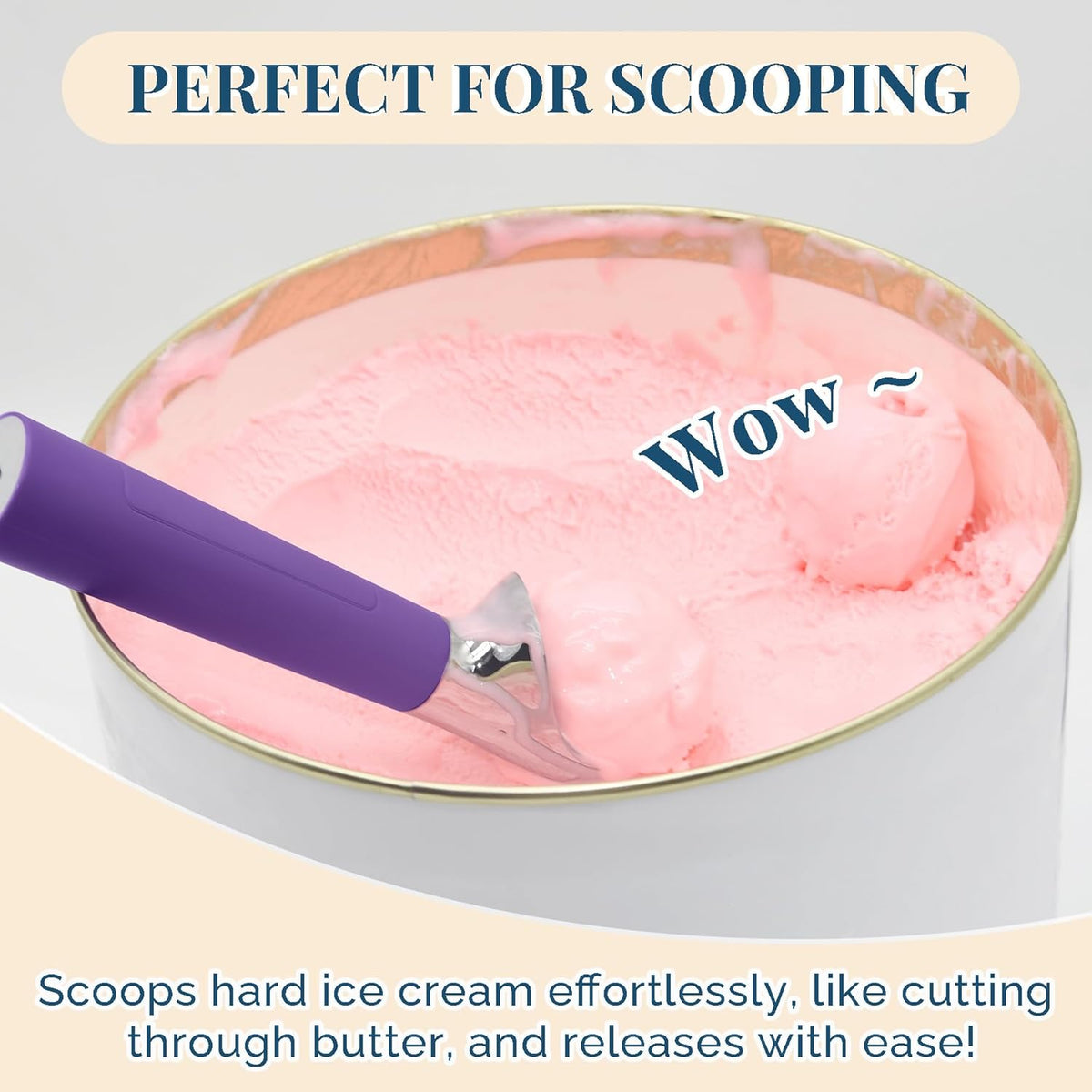 Heated Ice Cream Scoop Rechargeable, Electric Warming Ice Cream Scooper with LED Display, Heats to 158°F for Hard Ice Cream, Easy for Seniors & Kids, IP67 Waterproof (Black, 2 oz)