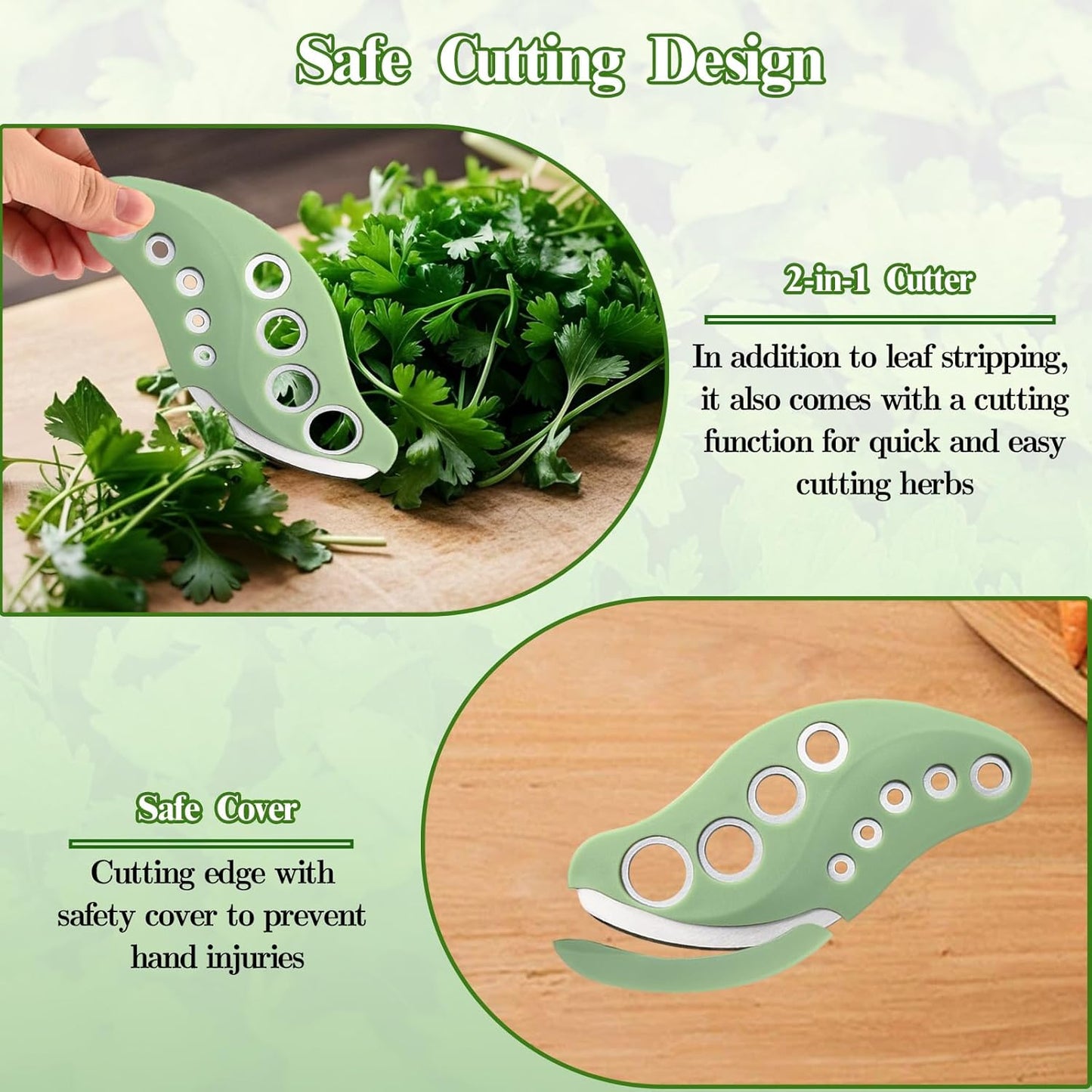 Herb Stripper Tool with Herb Cutter, Kitchen Herbs Leaf Stripping Tool | Quickly Stripping, Stainless Steel Herb Leaf Peeler for Collard Greens Basil Rosemary Parsley Thyme Oregano, Dishwasher Safe