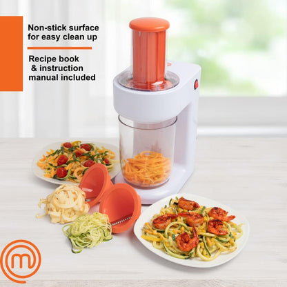 Electric Spiralizer- 3in1 Vegetable Noodle, Homemade Pasta Maker | Low Carb, Keto, Vegan, Gluten Free- Zoodle Zucchini Veggie Slicer & XL Hopper, FREE Recipes- Quick Healthy Meal Prep Gift