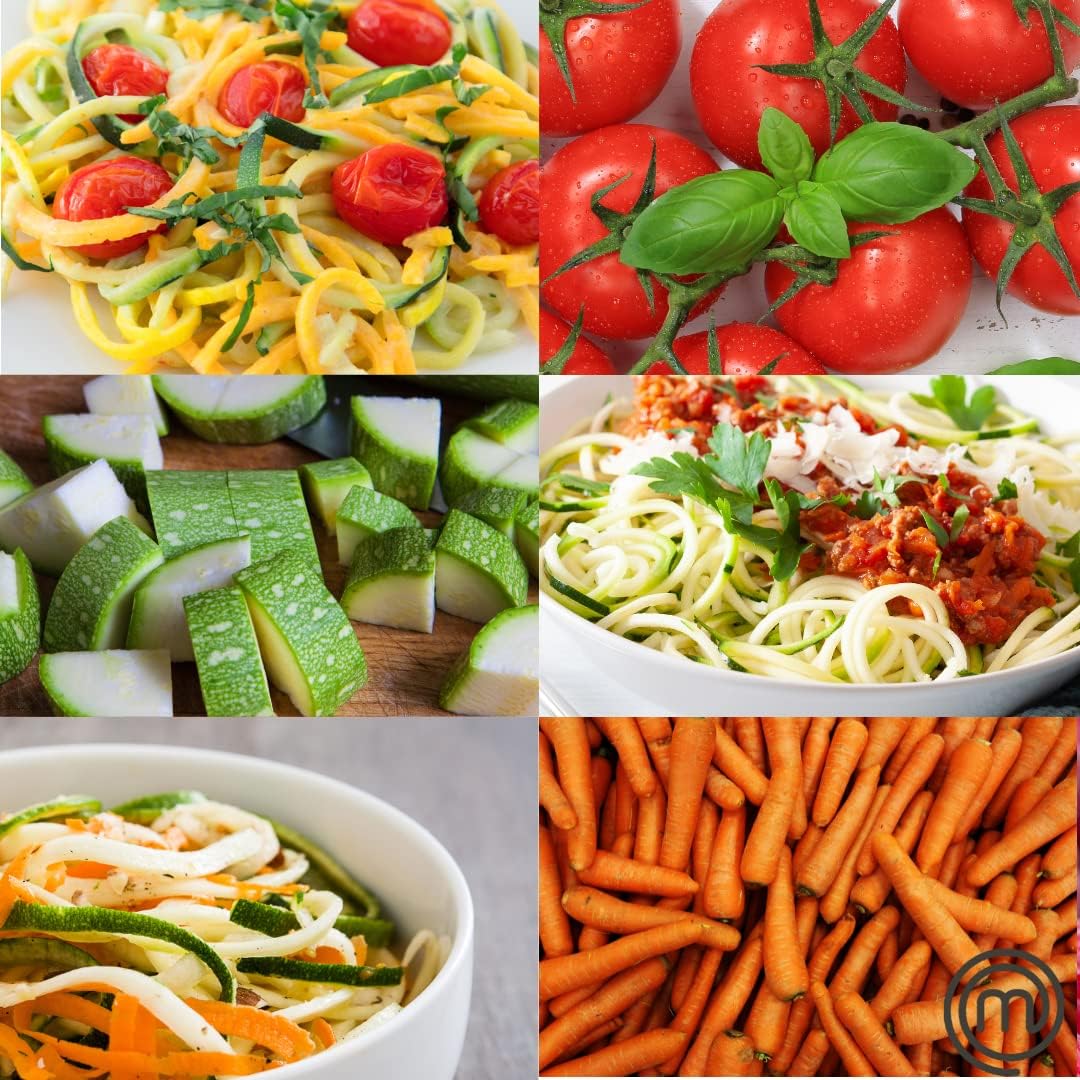Electric Spiralizer- 3in1 Vegetable Noodle, Homemade Pasta Maker | Low Carb, Keto, Vegan, Gluten Free- Zoodle Zucchini Veggie Slicer & XL Hopper, FREE Recipes- Quick Healthy Meal Prep Gift