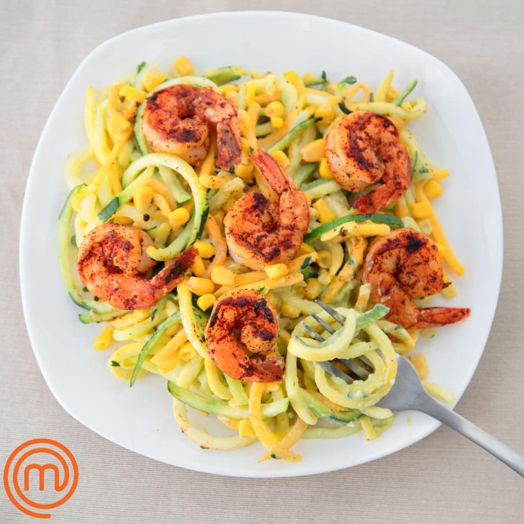 Electric Spiralizer- 3in1 Vegetable Noodle, Homemade Pasta Maker | Low Carb, Keto, Vegan, Gluten Free- Zoodle Zucchini Veggie Slicer & XL Hopper, FREE Recipes- Quick Healthy Meal Prep Gift