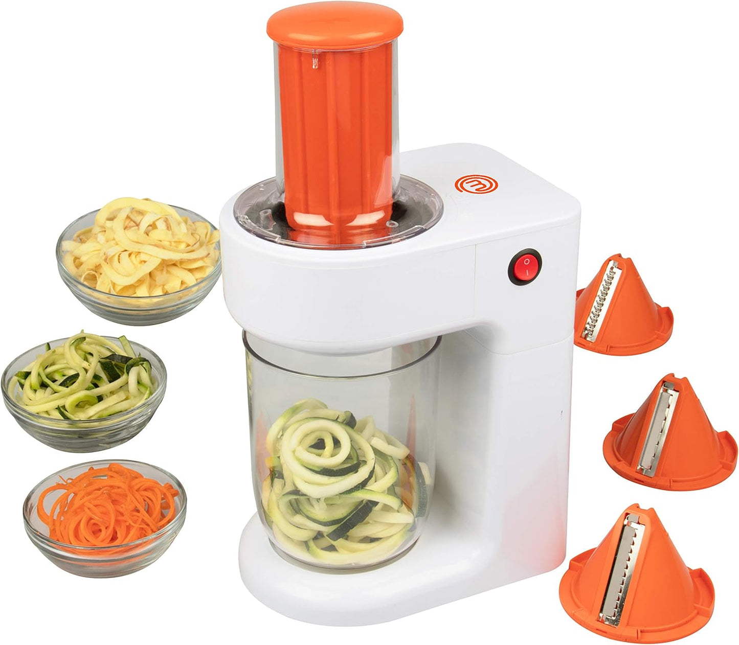 Electric Spiralizer- 3in1 Vegetable Noodle, Homemade Pasta Maker | Low Carb, Keto, Vegan, Gluten Free- Zoodle Zucchini Veggie Slicer & XL Hopper, FREE Recipes- Quick Healthy Meal Prep Gift