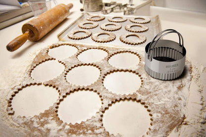 Biscuit Cutter Set 5-Pc, Stainless Steel Cookie Cutters with Handle | Dishwasher Safe, Etched inch/cm Markings, Gift-Ready Package, Ergonomic Arched Grip, Professional Baking Tools