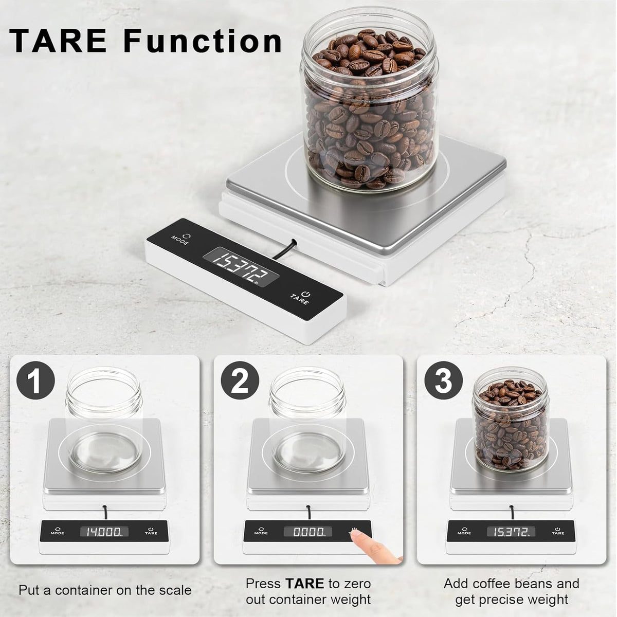 11lb/5kg Digital Kitchen Scale, 1g/0.01oz Pull-Out Display | Stainless Steel Platform, Auto-Shutoff, Tare, 6 Units, for Baking, Cooking, Food Scale, Weight Loss, Keto & Meal Prep