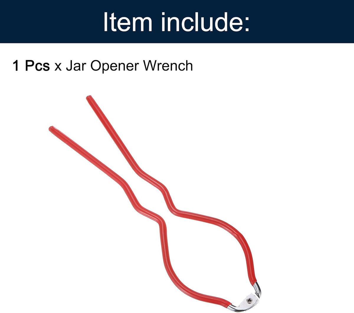 1Pcs 10.8" x 3.1" Bottle Wrench Jar Opener Wrench Canning Jar Wrench Made of Plastic and Stainless Steel Red