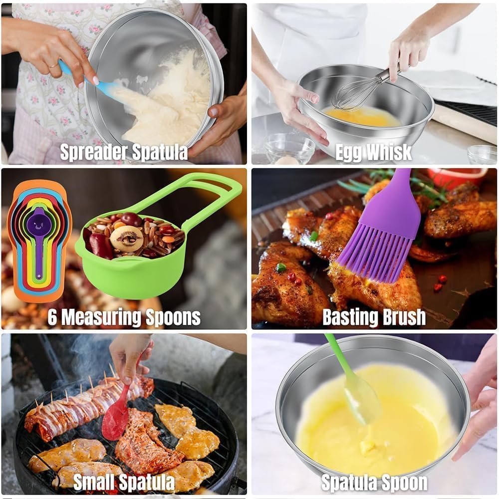 Mixing Bowls with Lids Set(Colorful-7 Sizes)