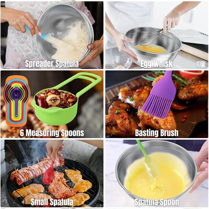 Mixing Bowls with Lids Set(Colorful-7 Sizes)