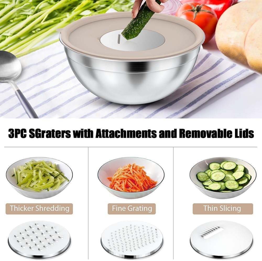 Mixing Bowls with Lids Set(Colorful-7 Sizes)