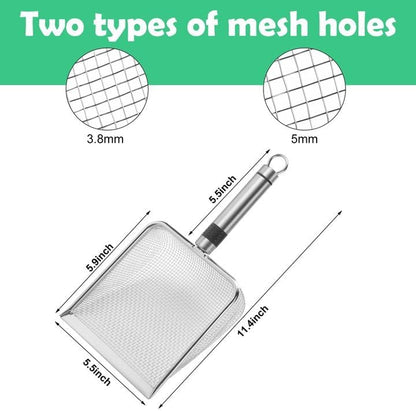 2 Pcs Wider Gardening Soil Sifter-5.5" W Garden Sieve Sifter with Handle (3.8/5 mm Mesh)-Portable Gardening Sifter for Gradening Sand Soil Dirt Compost